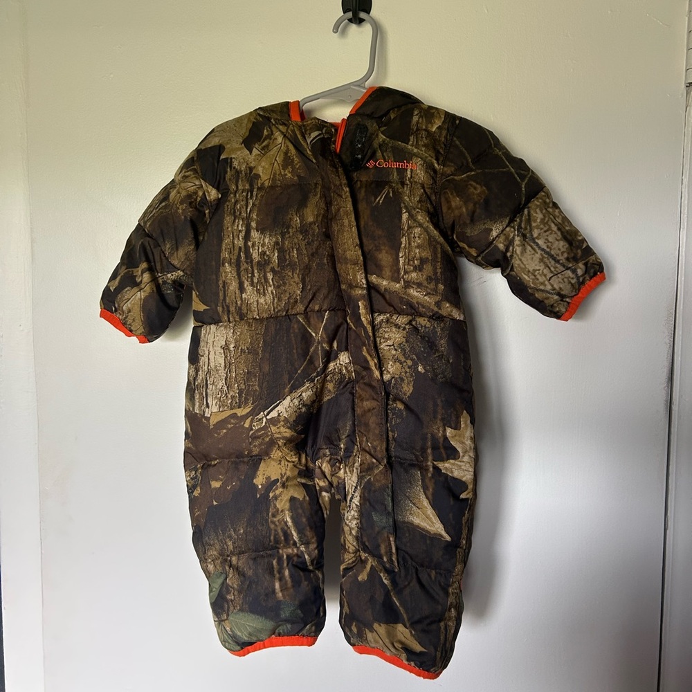 Columbia Infant Snowsuit with Camo and Orange